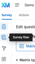 Screenshot of Survey Flow icon in left navigation