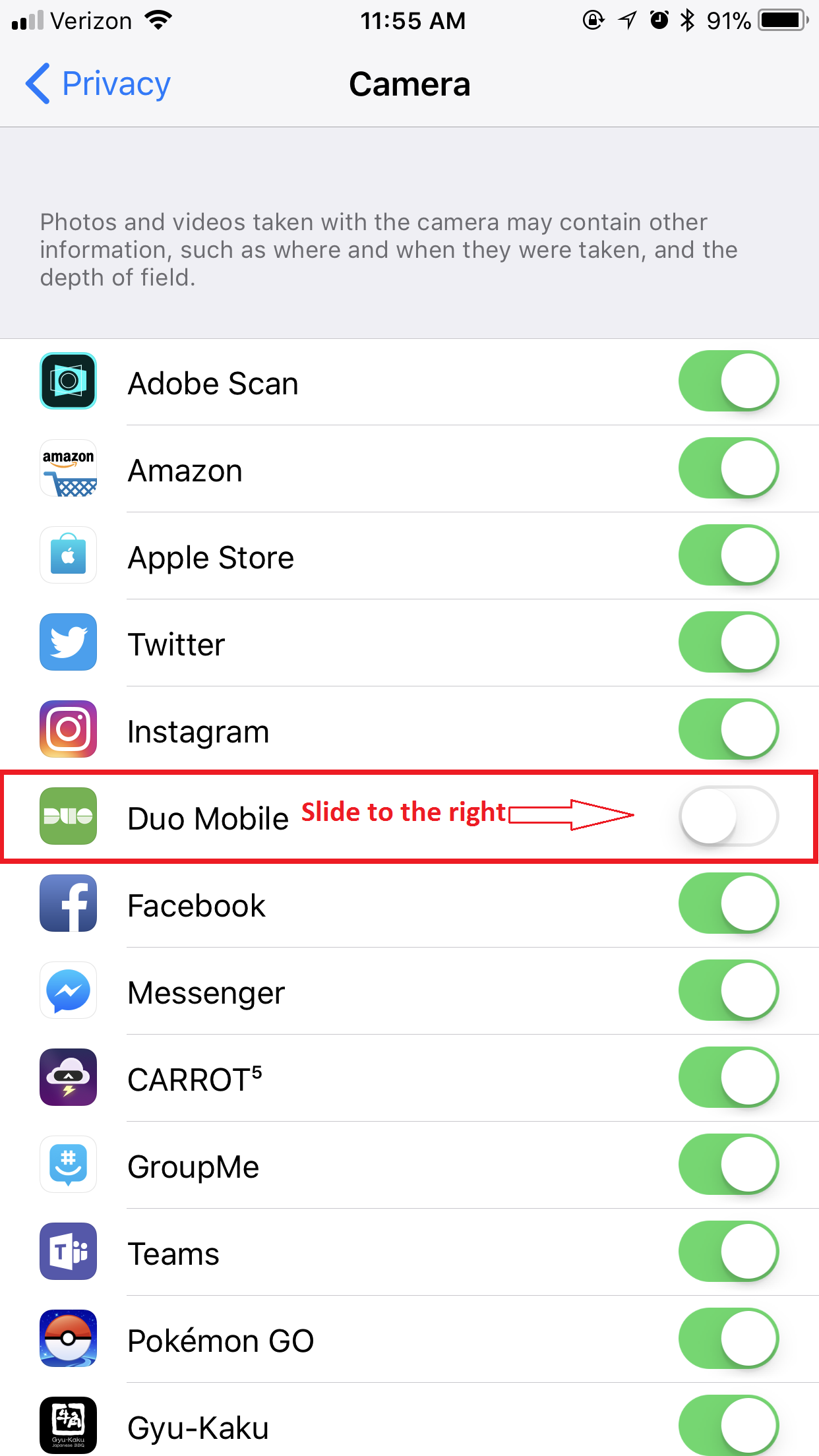 How To Enable Camera Access For Duo Mobile Iphone It Help